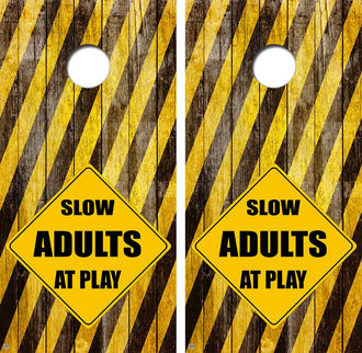 Adults Crossing Cornhole Board Skin Wraps FREE LAMINATE Ripper Graphics