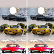 Load image into Gallery viewer, &quot;American Classic Car Cornhole Vinyl Wraps &amp; Cornhole Boards (2 Pack) FH2208 KT Cornhole &quot;
