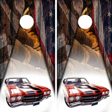 Load image into Gallery viewer, &quot;American Classic Car Cornhole Vinyl Wraps &amp; Cornhole Boards (2 Pack) FH2213 KT Cornhole &quot;

