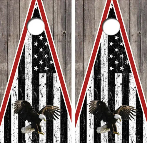 American Flag Bald Eagle Cornhole Wood Board Skin Wrap Ripper Graphics