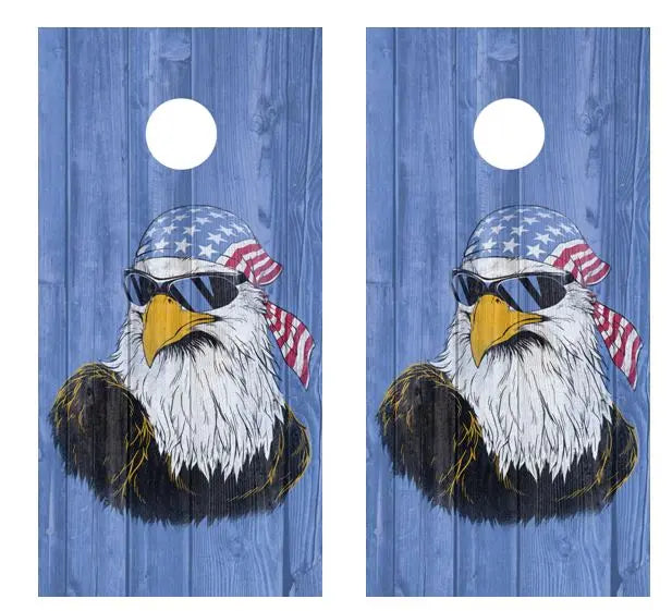 American Flag Bandana Eagle Barnwood Cornhole Wood Board Skin Wr Ripper Graphics