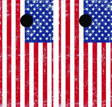 Load image into Gallery viewer, &quot;American Flag Cornhole Vinyl Wraps &amp; Cornhole Boards (2 Pack) M3011 KT Cornhole &quot;
