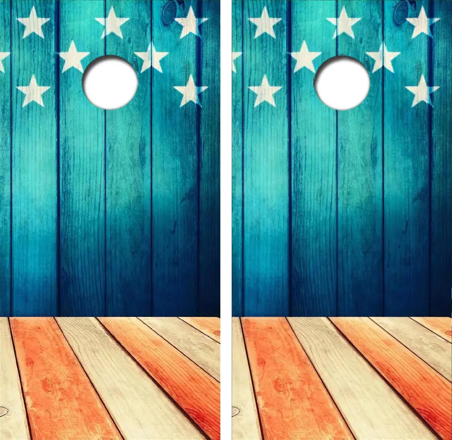 American Flag Cornhole Wrap Decal with Free Laminate Included Ripper Graphics