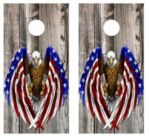 American Flag Eagle Cornhole Wood Board Skin Wrap Ripper Graphics