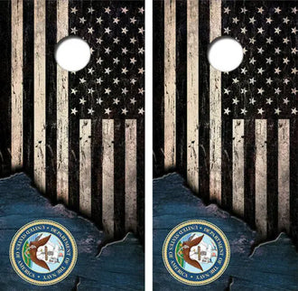 American Flag U.S. Navy Seal Cornhole Wood Board Skin Wrap Ripper Graphics