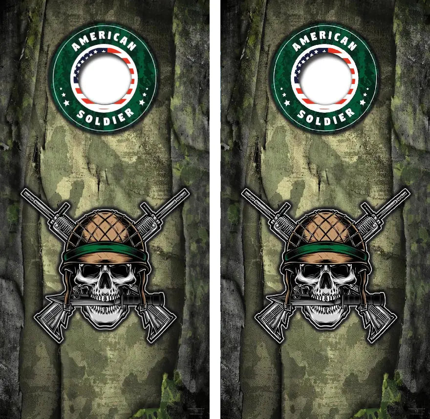 American Soldier Cornhole Wrap Decal with Free Laminate Included Ripper Graphics