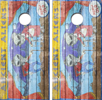 Ancient Aliens Cornhole Board Skin Wraps FREE LAMINATE Ripper Graphics