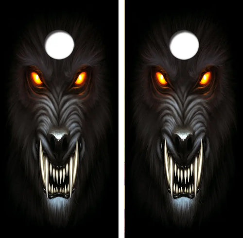 Angry Wolf/Warewolf Cornhole Wrap Decal with Free Laminate Included Ripper Graphics