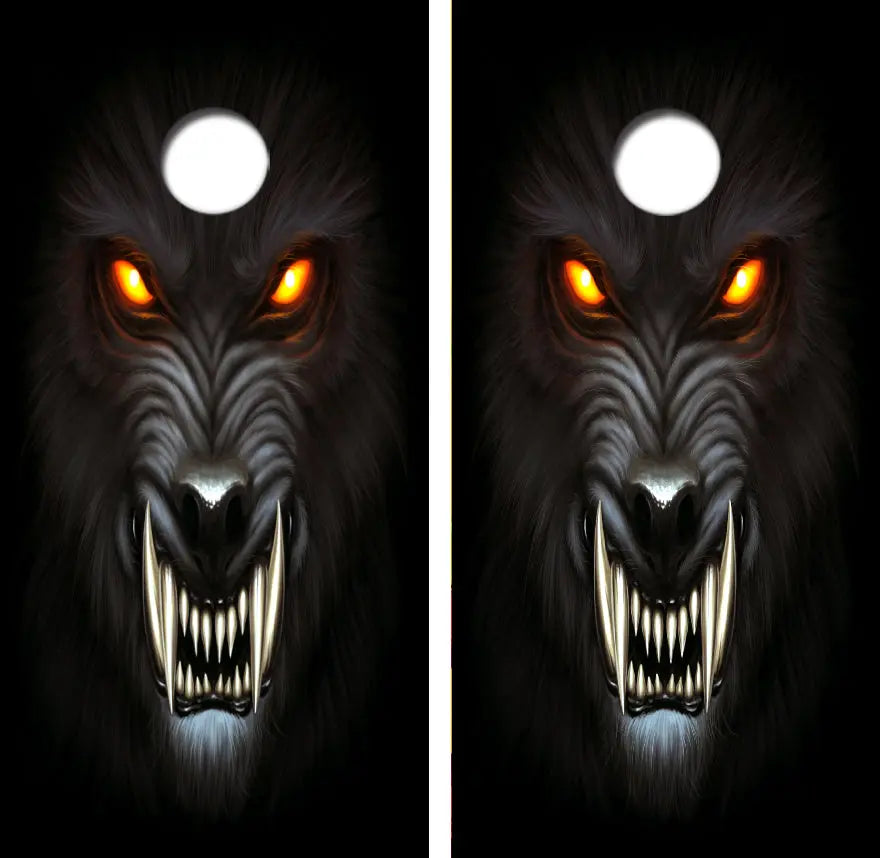 Angry Wolf/Warewolf Cornhole Wrap Decal with Free Laminate Included Ripper Graphics