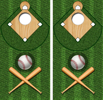 Baseball Field Cornhole Wrap Decal with Free Laminate Included Ripper Graphics