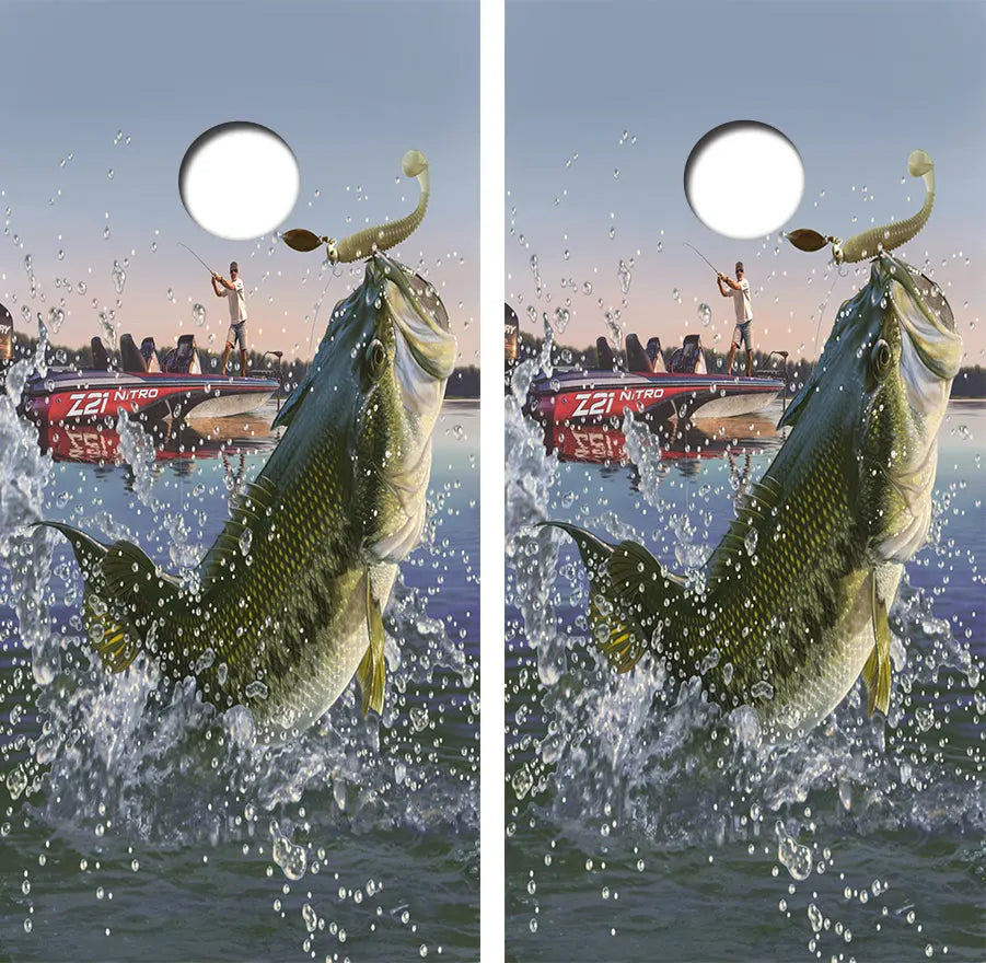 Bass Fishing Cornhole Boar FREE LAMINATE Ripper Graphics