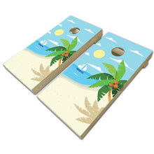 Load image into Gallery viewer, &quot;Beach Cornhole Game Boards Decals Wraps Cornhole Board Wraps and Decals Cornhole Skins Stickers Laminated Cornhole Wraps KT Cornhole &quot;
