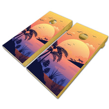 Load image into Gallery viewer, &quot;Beach Sunset Cornhole Game Boards Decals Wraps Cornhole Board Wraps and Decals Cornhole Skins Stickers Laminated Cornhole Wraps KT Cornhole &quot;
