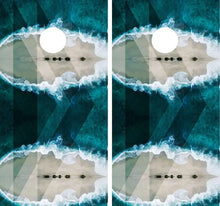Load image into Gallery viewer, &quot;Beach View Cornhole Game Boards Decals Wraps Cornhole Board Wraps and Decals Cornhole Skins Stickers Laminated Cornhole Wraps KT Cornhole &quot;
