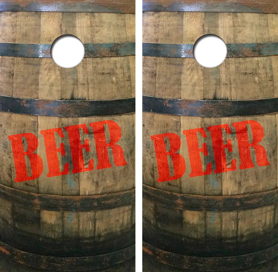 Beer Barrel Cornhole Wood Board Skin Wraps FREE LAMINATE Ripper Graphics