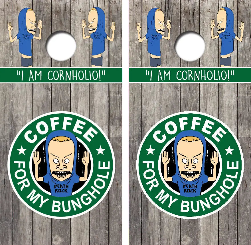Bevis Coffee For My Bunghole Cornhole Wrap Decal with Free Laminate Included Ripper Graphics