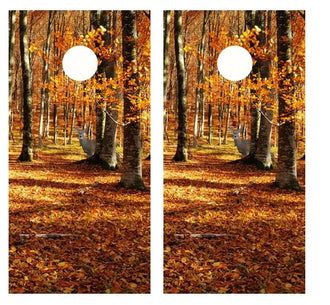 Big Buck In Fall Woods Cornhole Wood Board Skin Wrap Ripper Graphics
