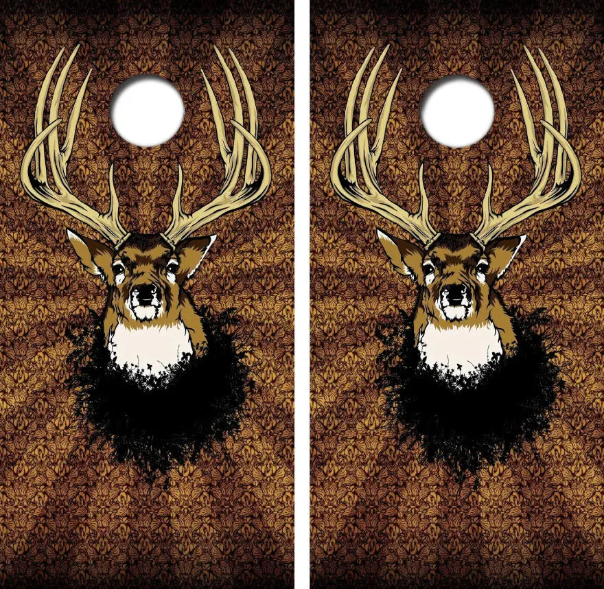 Big Deer Head Cornhole Wrap Decal with Free Laminate Included Ripper Graphics