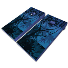 Load image into Gallery viewer, &quot;Black and Blue Jungle Cornhole Game Boards Decals Wraps Cornhole Board Wraps and Decals Cornhole Skins Stickers Laminated Cornhole Wraps KT Cornhole &quot;
