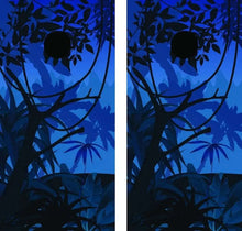 Load image into Gallery viewer, &quot;Black and Blue Jungle Cornhole Game Boards Decals Wraps Cornhole Board Wraps and Decals Cornhole Skins Stickers Laminated Cornhole Wraps KT Cornhole &quot;
