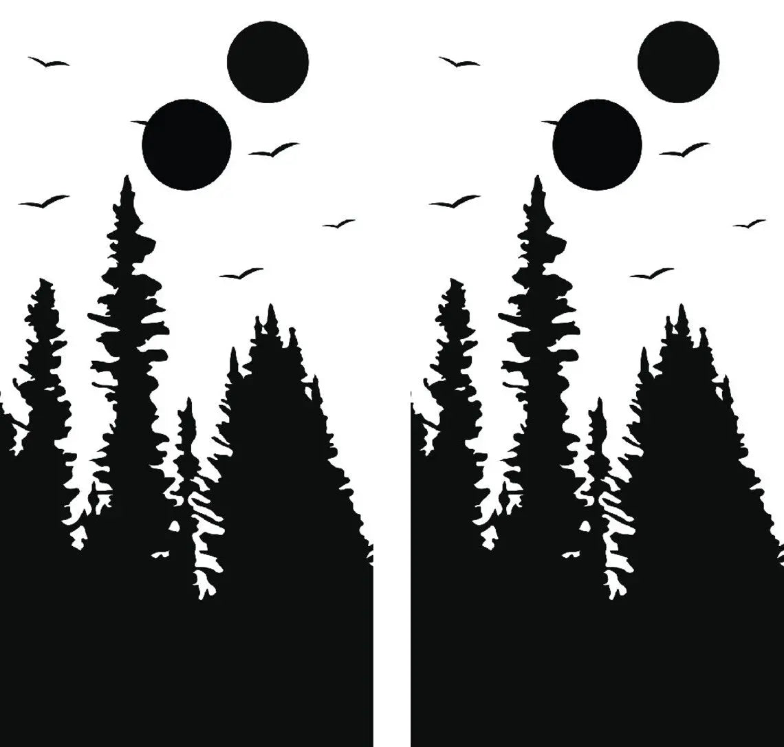 Black and White Cornhole Game Boards Decals Wraps Cornhole Board Wraps and Decals Cornhole Skins Stickers Laminated Cornhole Wraps KT Cornhole
