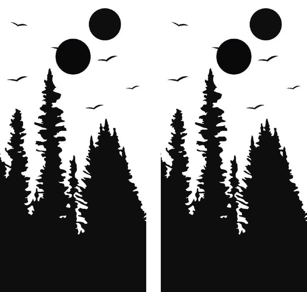 Black and White Cornhole Game Boards Decals Wraps Cornhole Board Wraps and Decals Cornhole Skins Stickers Laminated Cornhole Wraps KT Cornhole