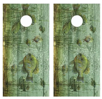 Blue Gill Barnwood Cornhole Wood Board Skin Wrap Ripper Graphics
