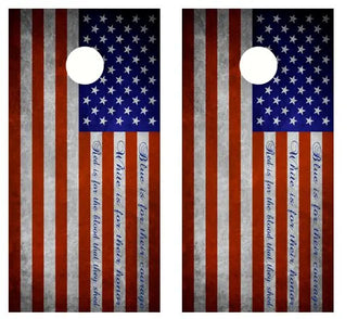 Blue Is For Their Courage.. Flag Cornhole Wood Board Skin Wrap Ripper Graphics
