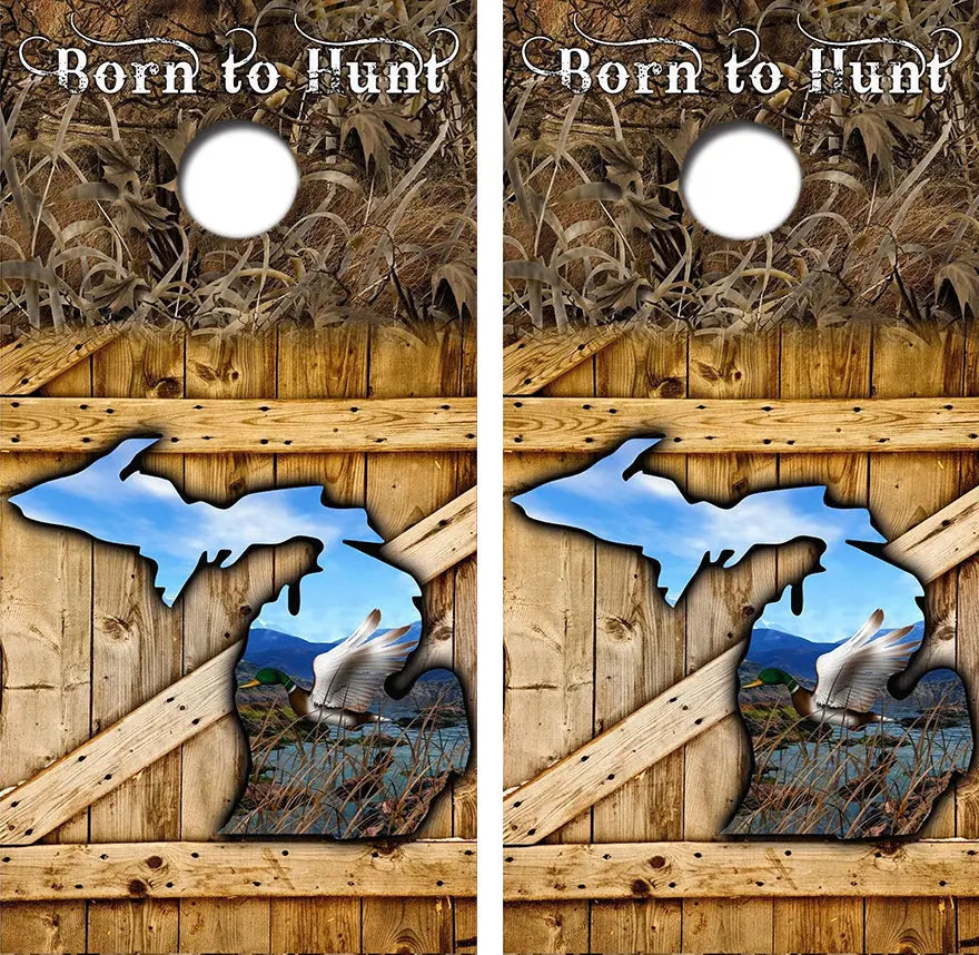 Born To Duck Hunt Cornhole Wrap Decal with Free Laminate Included Ripper Graphics