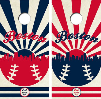 Boston Baseball Cornhole Wood Board Skin Wraps FREE LAMINATE Ripper Graphics