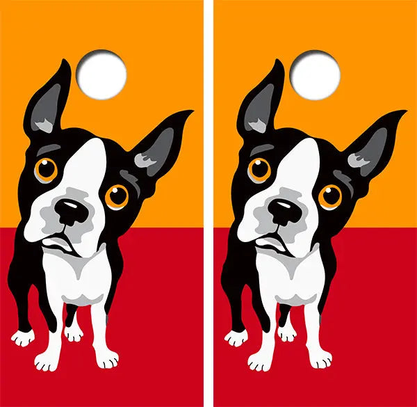 Boston Terrior Cornhole Wood Board Skin Wrap Ripper Graphics