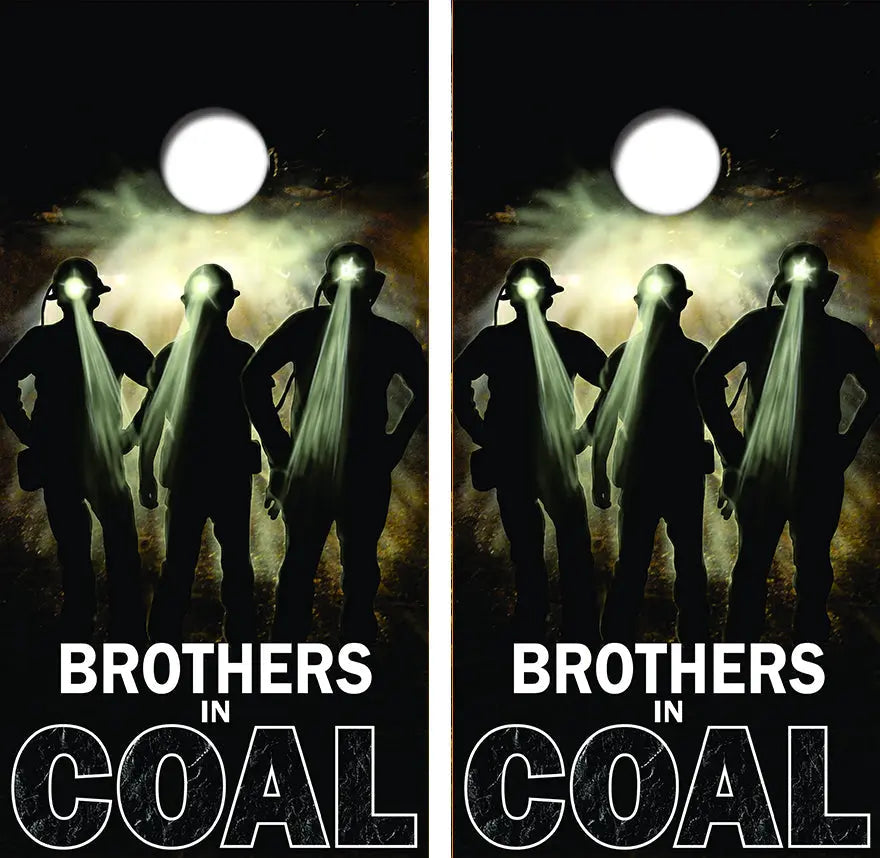 Brothers in Coal Cornhole Wrap Decal with Free Laminate Included Ripper Graphics