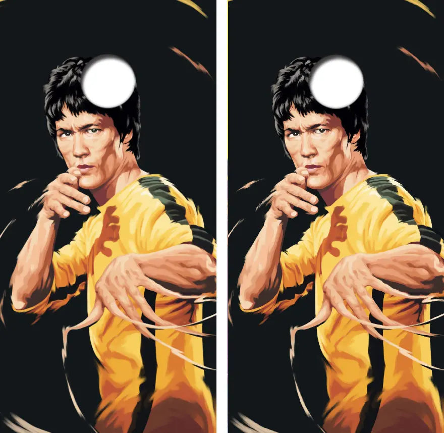 Bruce Lee Enter The Dragon Cornhole Wrap Decal with Free Laminate Included Ripper Graphics