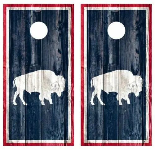 Buffalo Barnwood Cornhole Wood Board Skin Wraps FREE LAMI Ripper Graphics