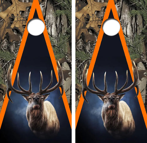 Bugling Bull Elk Cornhole Wrap Decal with Free Laminate Included Ripper Graphics