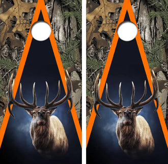 Bugling Bull Elk Cornhole Wrap Decal with Free Laminate Included Ripper Graphics