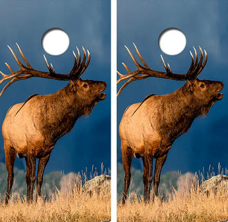 Bull Elk Cornhole Wrap Decal with Free Laminate Included Ripper Graphics