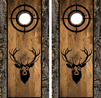 Bullseye Buck Cornhole Wood Board Skin Wrap Ripper Graphics