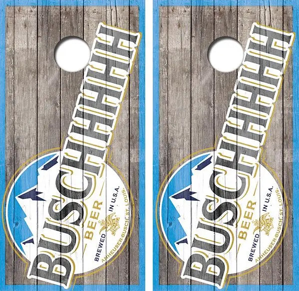 Busch Beer Barnwood Cornhole Wood Board Skin Wraps FREE L Ripper Graphics