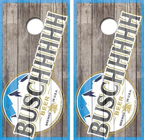 Busch Beer Barnwood Cornhole Wood Board Skin Wraps FREE L Ripper Graphics
