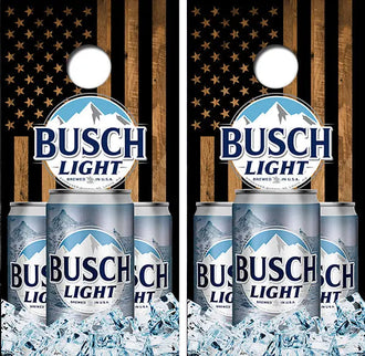 Busch Light American Flag Cornhole Wrap Decal with Free Laminate Included Ripper Graphics