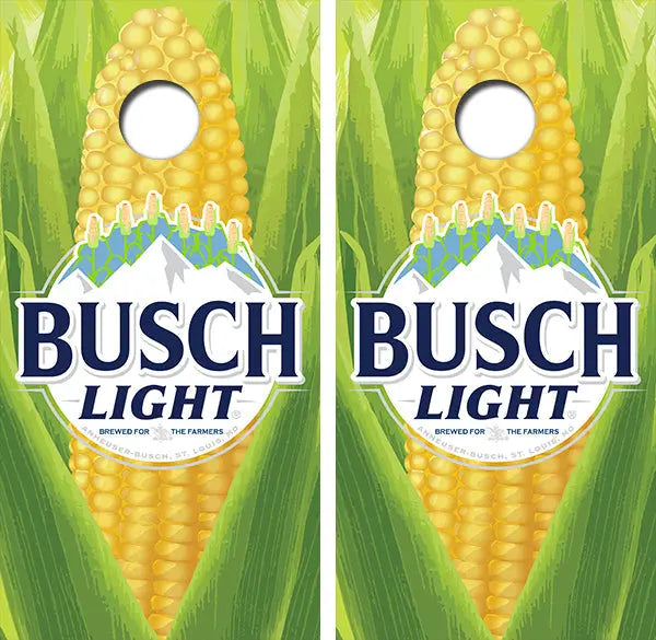 Busch Light Corn Cornhole Wood Board Skin Wraps FREE LAMINATE Ripper Graphics