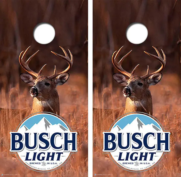 Busch Light Deer Cornhole Wood Board Skin Wraps FREE LAMINATE Ripper Graphics