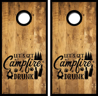 Camp Fire Drunk Cornhole Wrap Decal with Free Laminate Included Ripper Graphics 