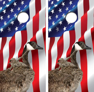 Canadian Goose Hunter Cornhole Wrap Decal with Free Laminate Included Ripper Graphics