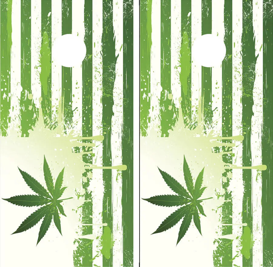 Cannabis American Flag Cornhole Wrap FREE LAMINATE Ripper Graphics