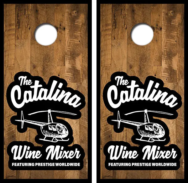 Catalina Wine Mixer Cornhole Wood Board Skin Wraps FREE LAMINATE Ripper Graphics