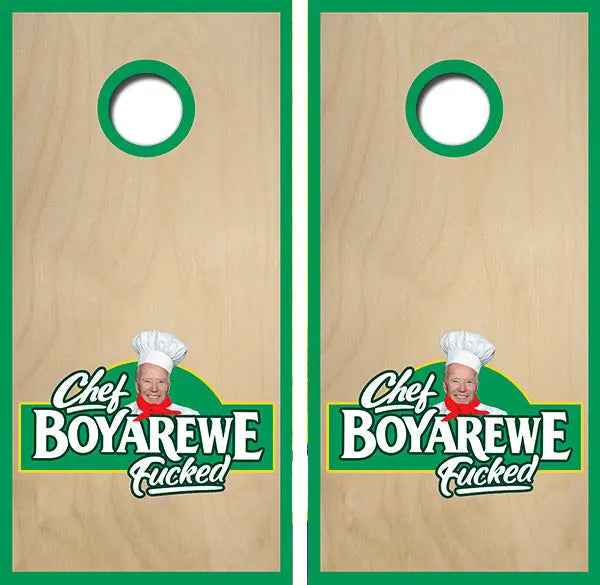 Chef Boyarewe Fucked Cornhole Wrap Decal with Free Laminate Included Ripper Graphics