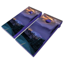 Load image into Gallery viewer, &quot;City Sunset Landscape Cornhole Vinyl Wraps &amp; Cornhole Boards (2 Pack) FH2074 KT Cornhole &quot;
