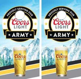 Coors Light Army Cornhole Wrap Decal with Free Laminate Included Ripper Graphics